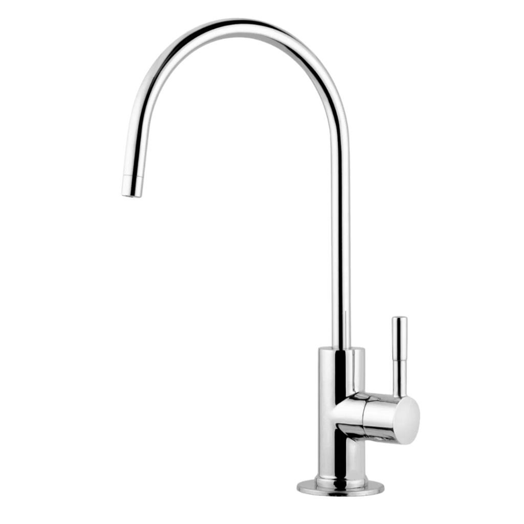 Chrome reverse osmosis faucet finish for kitchen sink — included with Shield Water Co. RO systems for DFW homes.