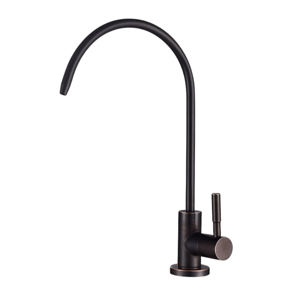Oil rubbed bronze reverse osmosis faucet finish for kitchen — available with Shield Water Co. drinking water systems in Dallas-Fort Worth.